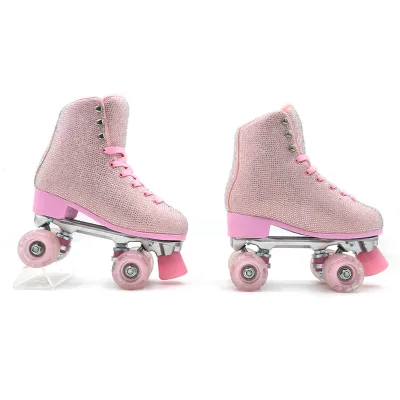 ABEC-7 Chakka Wala Juta Mens Black Leather Quad Roller Skates