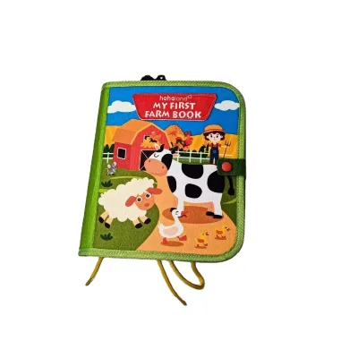 New Style Farm Theme Felt Busy Board With Animals and Cars and Trees for Toddlers Home or Outside Learning Playing