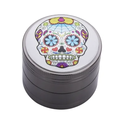 Color Printing Zinc Alloy Tobacco Grinder 50mm Portable Metal Herb Grinder with Pattern