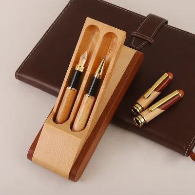 Premium Wooden Fountain Pen Set with Interchangeable Nibs Luxury Calligraphy Gift Box for Professional Writers