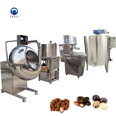 Chocolate Dipped Nuts Making Machine Dark Chocolate Hazelnut Covering Machine Line