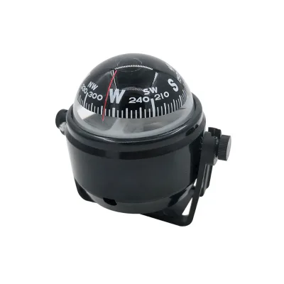 Black Vehicle-borne Multifunctional Compass Stand for Off-Road Vehicles RVs Magnetic Declination Adjustment Pointer Marine