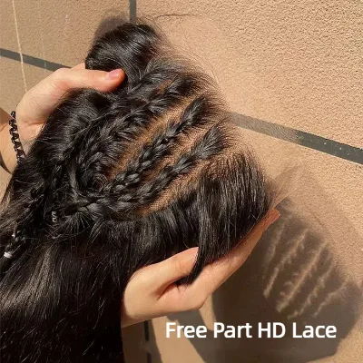 Wholesale 100% Unprocessed Remy Hair Brazilian Hair Weaves With Closure 13x6 Transparent Lace Closure Free Part