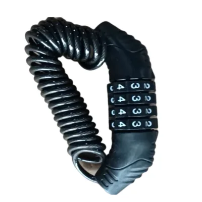 Waterproof Security Lock for Bike 4-digit Helmet Lock PVC Coated Anti-Theft Zinc Alloy Material for Motorbike Bicycle