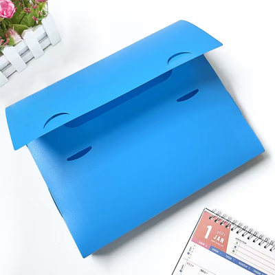Folding Color pp File Box Double Buckle Office Data Storage Box Student Plastic File Box Customization