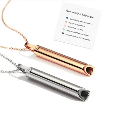 Customized Stainless Steel Anxiety Necklace Natural Calm Stress Relief Anxiety Jewelry Personalized Necklace Gift
