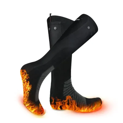 Factory Wholesale Rechargeable Battery Double Layer Thick Outdoor Hiking Crew Heating Socks
