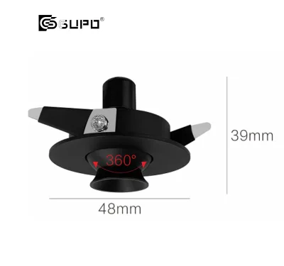 Cutting Size 40mm Short Size 24V / 220V Rotating Tiltable Adjustable 2w LED Spot Display Showcase Thin Cabinet Light