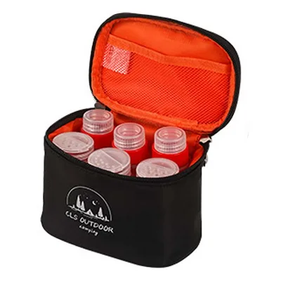 Camping Spice Containers Portable Plastic Multifunction Empty Spice Containers Set with Storage Bag
