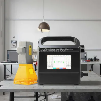 New 50W Fiber Laser Handheld Engraver Machine Pulsed Operation Air Cooling Bottle Cup Other Objects Supports DXF PLT Graphic