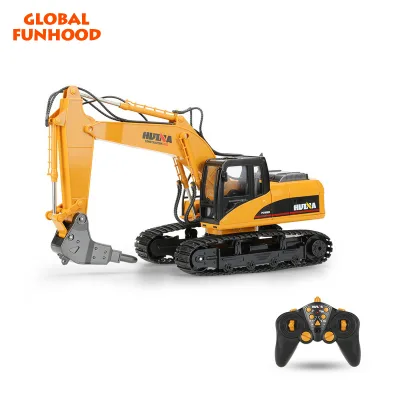 Huina Toys 1560 560 Rc Truck 1:14 2.4G 16CH Excavator with Alloy Drill Radio Control Toys for Kids