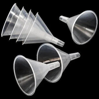 Hot Selling Small Long Stem Transparent Plastic Conical Funnel for Liquid Oil for School Laboratory