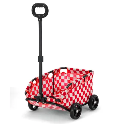 Pet Travel Cart Outdoor Camping Cart Pet Stroller for Small Dogs Pet Carriage 4 Wheels Lightweight Folding Trolley Shopping Cart