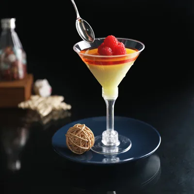 Plastic Goblet Cups With Replaceable Base Dessert Drinking Mousse Cup for Party Wine Cups