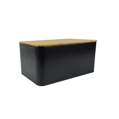 BX Good Price Bamboo Cover Bread Box for Kitchen Counter Top Container Food Storage Box Bread Bin for Kitchen