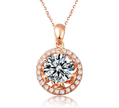 fine jewelry Fashion elegant women wedding engagement 18K gold Au750 wedding diamond pendant