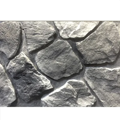 Foshan Guangzhou Grey Black Dark Color Rock Stone Wall Veneer Decoration Cladding