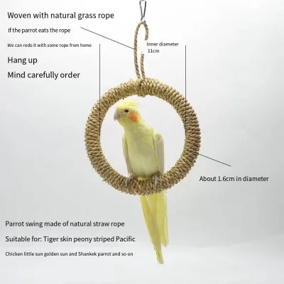Parrot Bird Toy Natural Rattan Ring Ring Swing Stand Gnawing Toy