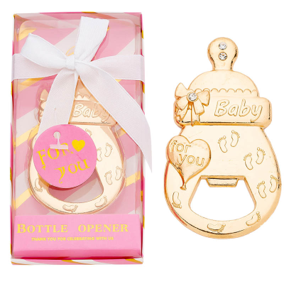 Ywbeyond New Baby Shower Favors Return Gifts Baptism Christening Small Souvenirs Gold Baby Feeding Bottle Opener