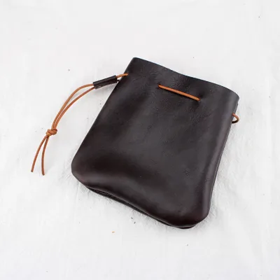Wholesale Draw String Gift Bag Promotional Custom logo PU Leather Game Dice Pouch