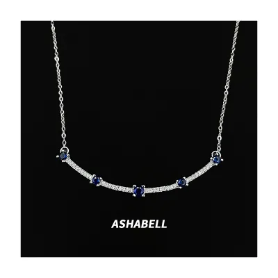 Fashion Personality S925 Sterling Silver Multicolor Four-claw Zircon Necklace to Give His Girlfriend a Gift