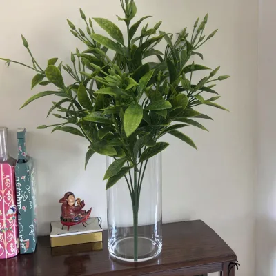 Artificial Wedding Decorative Graft Plastic Leaves Bunch Real Touch Faux Plant Leaf Bundle Bonsai Plants for Decor