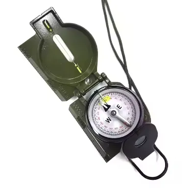 Custom Outdoor Adventure Green Alloy Letter Style Luminous Compass
