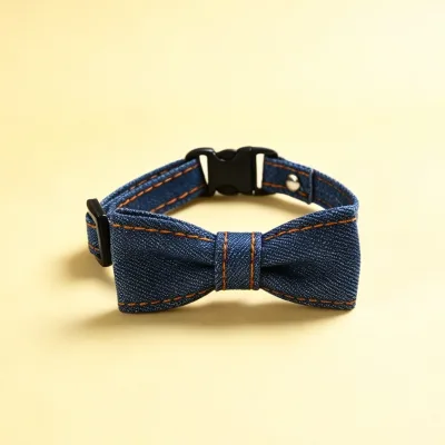 Plaid Bow Tie Adjustable Pet Collar for Cats and Dogs with Buckle Closure-Handsome Gentleman's Accessory
