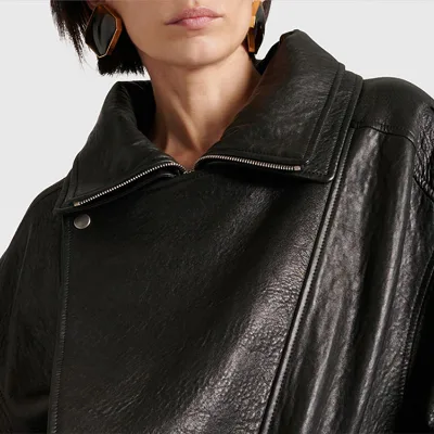 Premium Imported Bubble Grain Sheepskin Loose Fit Vintage Leather Jacket for Women - Spring Autumn 2025 Collection