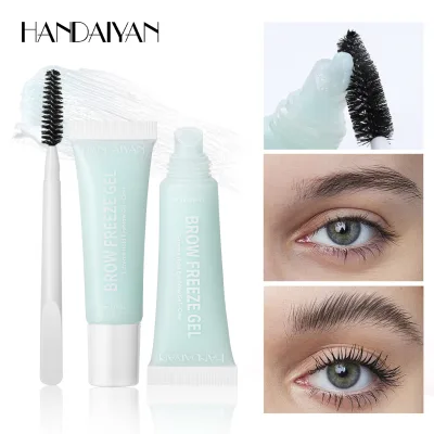Strong Hold Brow Gel with Brush, Quick-Dry Long-Lasting Waterproof Brow Gel, Natural 3D Brow Makeup, Professional Brow Gel