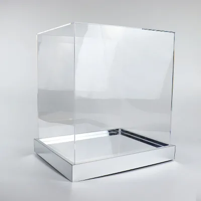 Acryworks Custom Size clear Acrylic logo Toys Gift Display Box Perspex Figure case With Mirror Base on Sale