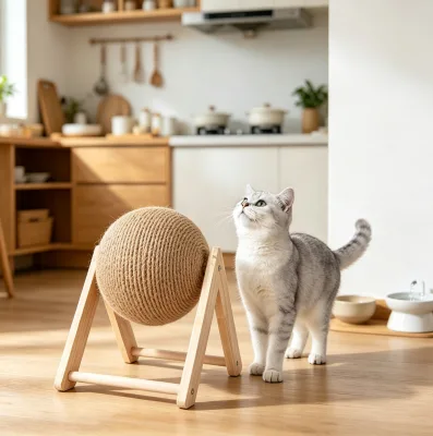 Eco-friendly Modern Cat Scratching Post Hemp Rope Ball Durable Hemp Rope Adjustable Foldable Carton Packed Wholesale Pet Shops