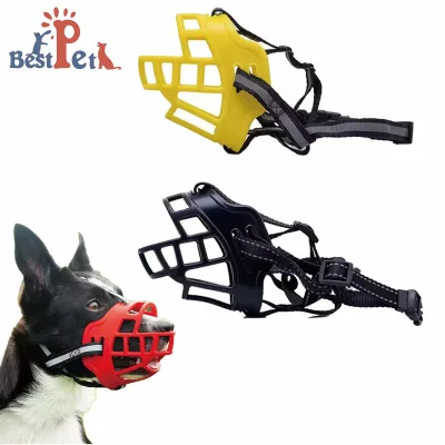 Personalized Nylon Dog Muzzle Simple Animal Pattern Adjustable Breathable Mouth Cover
