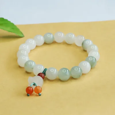 Wholesale Jasmine Flower Tassels Stone Jade Bracelets Myanmar Jade Beads Bracelets Jewelry