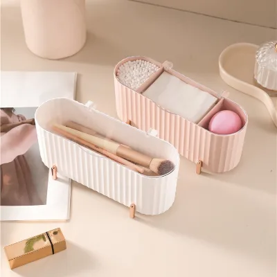 Dust Proof Tape Cover Transparent Desktop Storage Box Makeup Remover Cotton Makeup Egg Lipstick Organizer Dust and Mist Proof