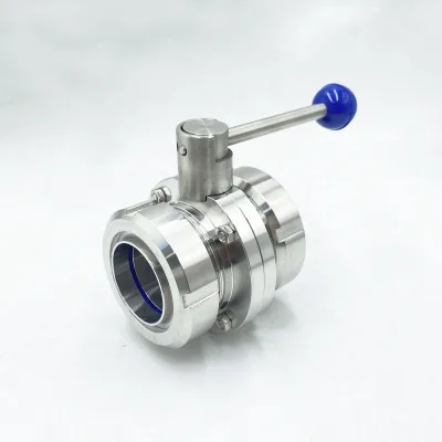 High Quality Sanitary Dairy Food Grade Ss 304 316 Sanitary Stainless Steel Tri Clover Clamp Manual Butterfly Valve