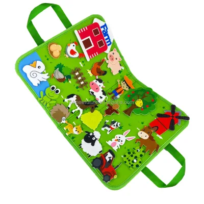 Preschool Farmhouse Themed Early Learning Storytelling Felt Board Farm Animals Story Board for Preschool Kids