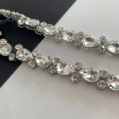Rhinestone Trimming on Roll Rhinestones Stone Decoration Crystal Trim Hot Fix Rhinestone Trimming