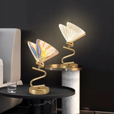 Bedroom Living Room Bedside bar Table Lamp Light Modern butterfly Table Light
