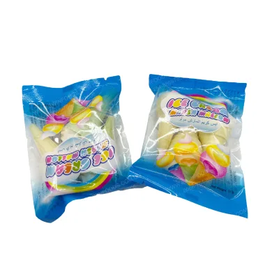 Ice Cream Marshmallow in Box Wholesale Halal Colorful Sweet Cotton Candy Ice Cream Marshmallow with Sauce