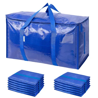 Custom Logo Extra Large Moving Bags with Zippers & Carrying Handles, Heavy-Duty Storage Tote Moving Bags for Space Saving