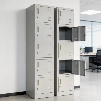 Single 5 Doors Steel Locker Iron Clothes Locker Filing Cabinet Luoyang Office Worker Metal Locker Lemari Loker Besi 5 Pintu