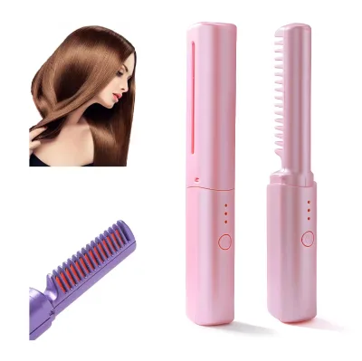 Wholesale Household Does Not Hurt Hair Straightening Comb New Portable Negative Ion Lazy Dual Use Wireless Curling Iron