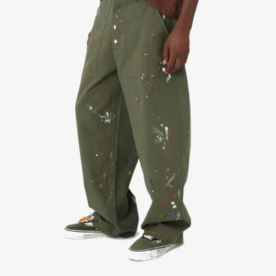 China Casual Pants Manufacturer Supply Herringbone Pants Fattigue Trousers Painted Splatter Deep Pockets Casual Pants for Men