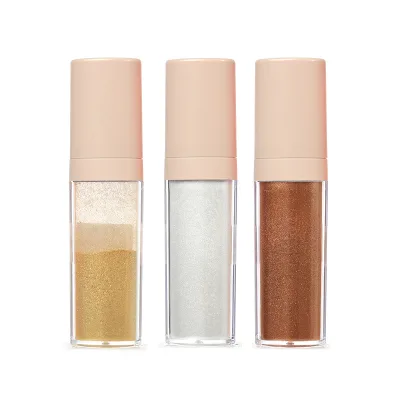 OEM Small MOQ Customize High-Gloss Custom Highlighter Powder Body Glitter 3 Colors Highlighter With Sponge Head