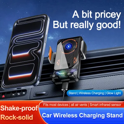 Tikto Hot Selling ABS 15W Wireless Fast Charging Air Vent Mount Car & Desk Phone Holder 360 Degree Flexible Rotatable