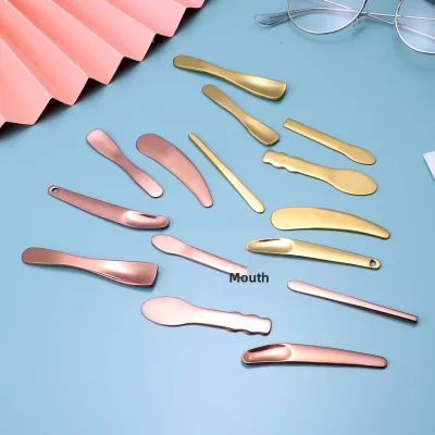 Wholesale Custom Logo Metal Eye Cream Applicator Mini Spatula Spoon Makeup Cosmetic Spoons 304 Stainless Steel Cosmetic Scoop