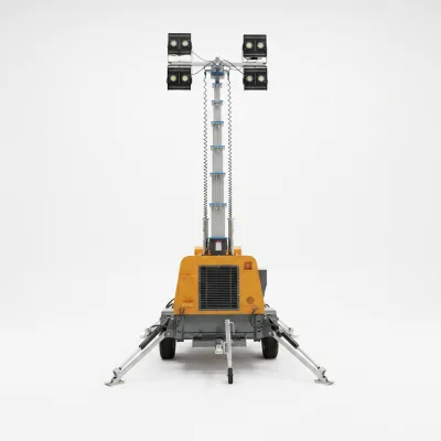 Mobile Diesel IP67 Road Emergency Lighting 1500LM 9M Mast Hydraulic Lift for Construction Rescue