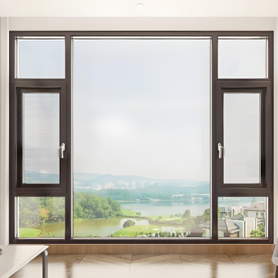 Modern White Aluminum Windows Soundproof and Thermal Insulation Glass Protections