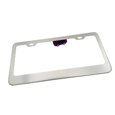 Custom logo Laser Aluminum Metal Vanish Brushed License Plate Frame Cover